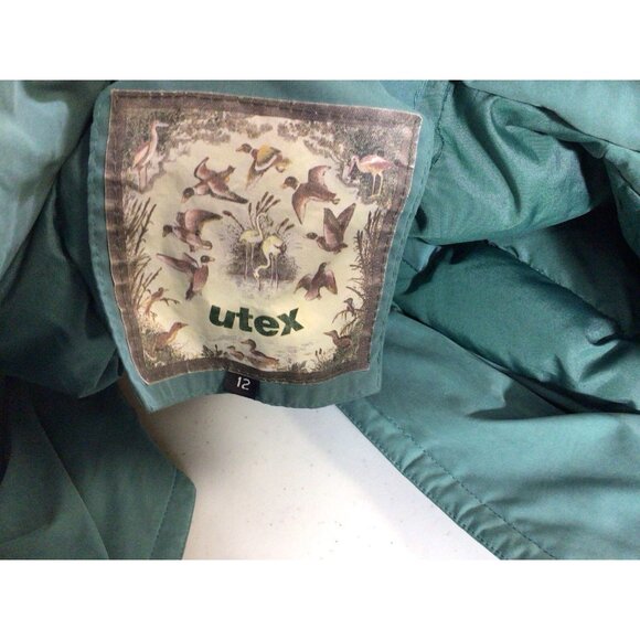 Utex Design Green Down Duvet Coat Jacket Womens 12 - Picture 3 of 7